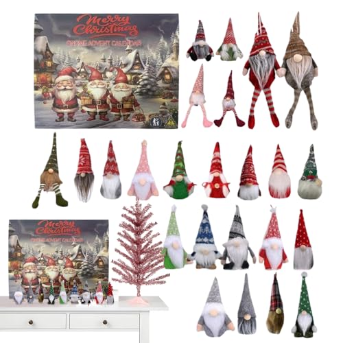 Calendario 'avvento Di Natale,Gnomi Di Natale Per Bambini E Adulti | Addobbi Con Nani Festivi Per Tavolo, Mensola E Caminetto, Calendario Conto Alla Rovescia 24 Giorni Per Adulti