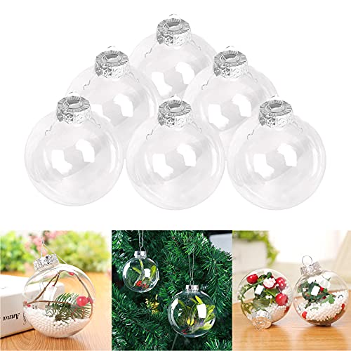 WIVAYE Lot de 6 boules de Noël transparentes à remplir soi-même 10 cm Cover