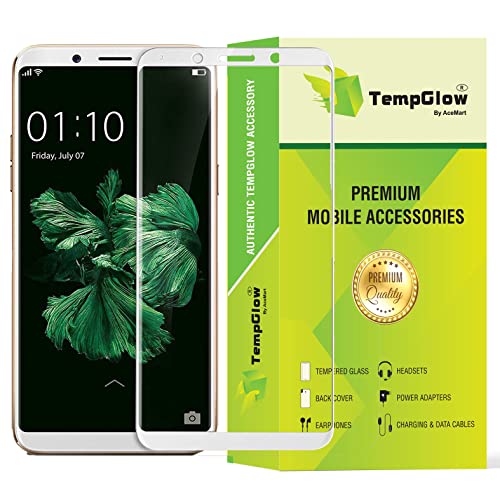 Image of Screen Protector for Oppo F5 / Realme 1 (White) Tempered Glass Edge-to-Edge 6D Screen Guard With Installation Kit