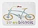 Produktbild Bicycle Bath Mat, I Love My Bicycle Quote Print with A Little Fashionable Kids Bike with Pedals Cartoon, Plush Bathroom Decor Mat with Non Slip Backing, 23.6 W X 15.7 W Inches, Multi