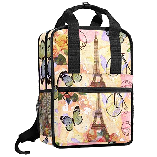 Sac à dos vintage écolier Tour Eiffel pour sorties et école