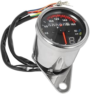 Motorcycle Odometer Universal 12V Motorcycle Speedometer Odometer Digital Indicator Dual Speed Meter Dash Board Instruments Gear For Cafe Racer