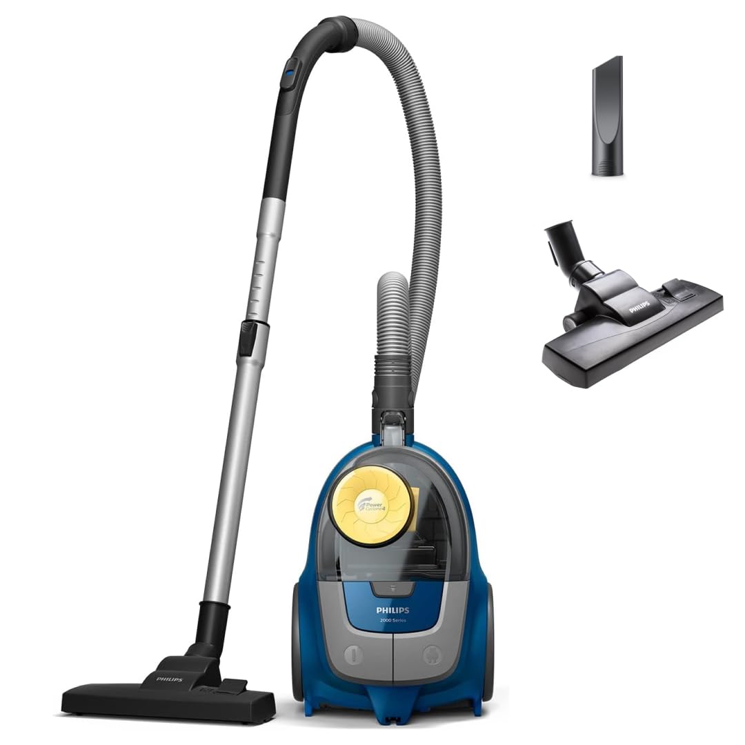 Philips Beutelloser Staubsauger 2000 Serie, 850W, Blau | 8,8 m Aktionsradius, Mehrzweckdüse, Super-Clean-Luftfilter, 1,3 L Tankvolumen (XB2125/09)