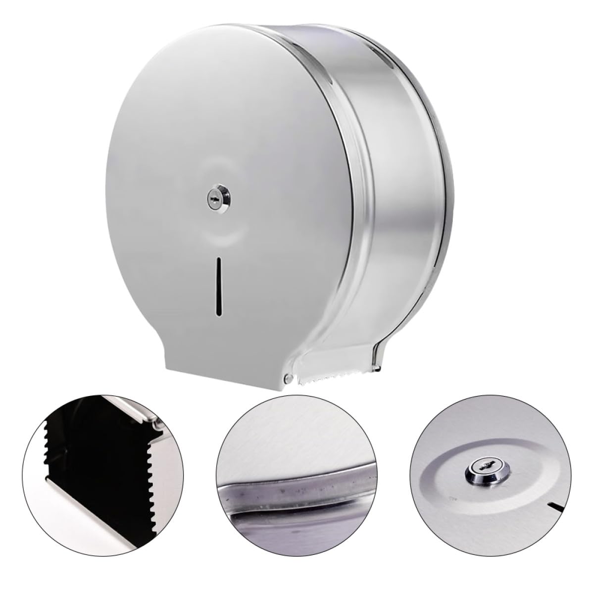 STOBAZA Papierrollenhalter Wandmontiert Edelstahl Toilette Badezimmer und für Rundes Design Einfacher in Einbau Moderne r und Langlebiger Küchenrollenhalter Silber