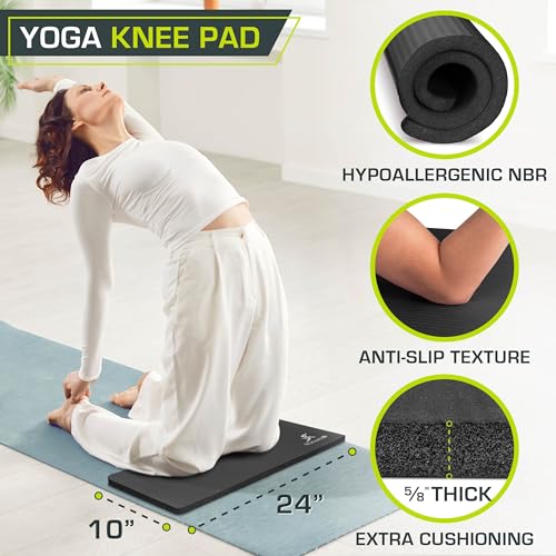 ProsourceFit Extra Thick Yoga Knee Pad and Elbow Cushion 15mm (5/8”) Fits Standard Mats for Pain Free Joints in Yoga, Pilates, Floor Workouts by ProsourceFit - Image 2