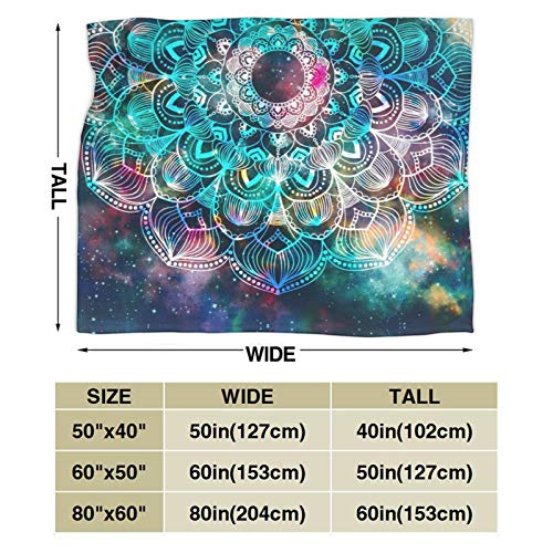 Galaxy Mandala Fleece Throw Blanket Plush Soft Throw For Bed Sofa, 80 In X 60 In #TOP2