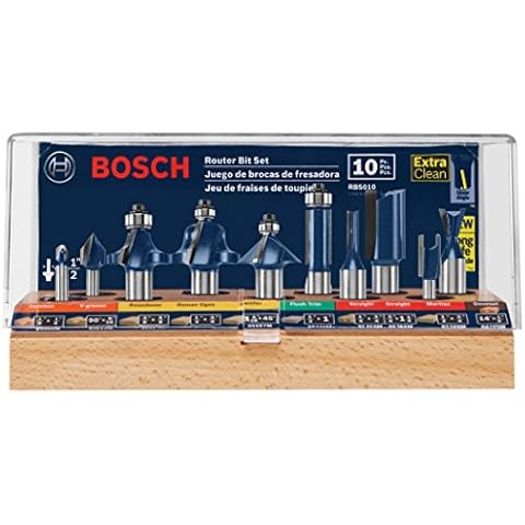 BOSCH Router Bit Set, 10-Piece Cover