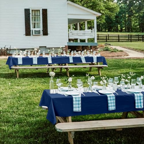 Nappes de table rectangulaires bleu marine YMHPRIDE pour mobilier de jardin - 8