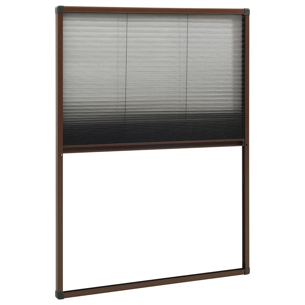 Plissee Fenster Aluminium Braun 80x120 cm, fliegengitter mückenschutz fensternetz für dachfenster, luftdurchlässig mit rahmen für terrasse balkon