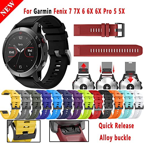 Correa de 22mm para Garmin Fenix 7X 6 Pro en Silicona Ágata EasyFit 2