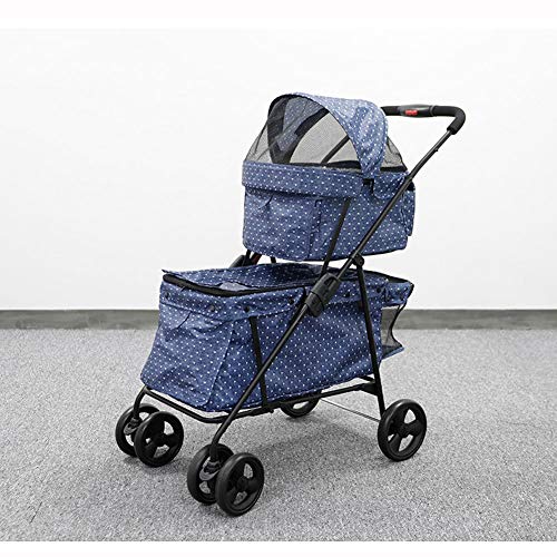 WVVU Pet Stroller, Light Folding Double-Decker Bus Pet Stroller, Suitable for Small