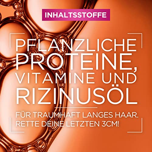L'Oréal Paris Elvital Anti Spliss Haarmaske für langes, geschädigtes Haar, Intensive Haarkur zum Ausspülen, Mit pflanzlichen Vitaminen und Rizinus-Öl, Dream Length Super Aufbau Maske, 1 x 300 ml