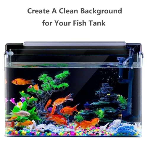 image for XCNO Aquarium Background Static Cling Black Fish Tank Background Wallp