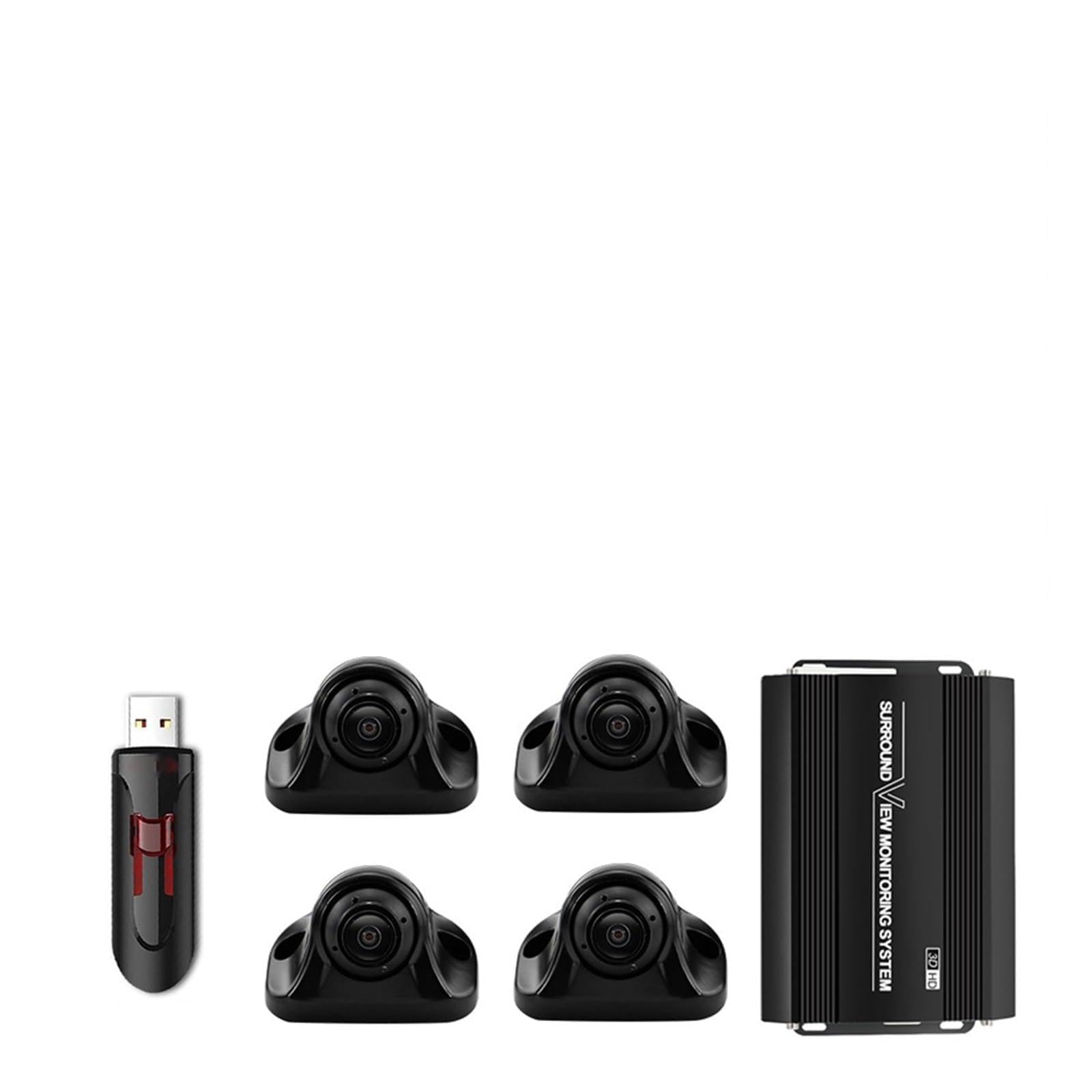 Bus RV 360°-Surround-View-Kamerasystem 360 Bird's Eye Seamless View 3D 1080P-Recorder für Krankenwagen(128usb version)