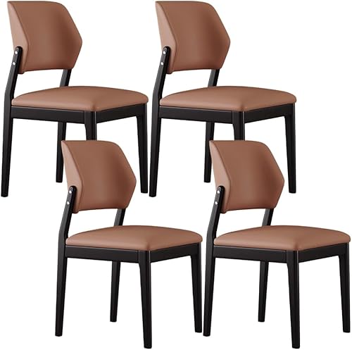 Miniatura 29 de YVYKFZD Juego de sillas de comedor de madera, silla de comedor de cuero, sillas de cocina tapizadas con respaldo curvo, silla de sala de estar sin