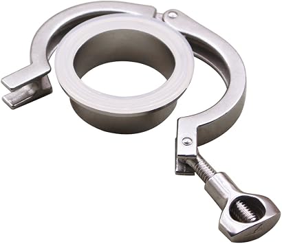 DERNORD Stainless Steel 304 Single Pin Heavy Duty Tri Clamp with Wing Nut for Ferrule TC 2'' (Pack of 1)
