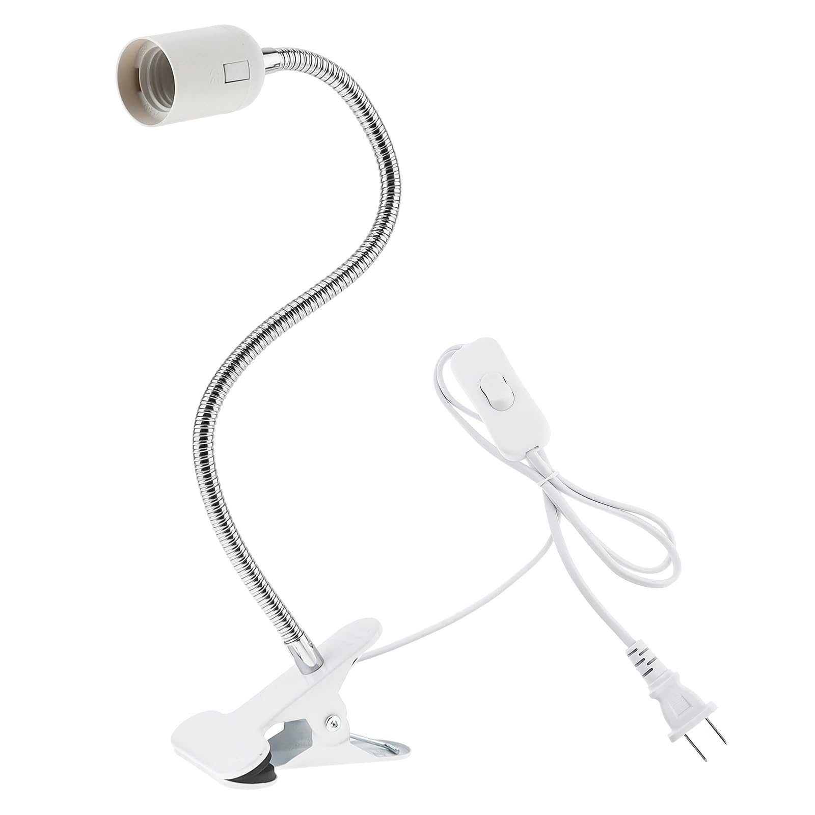 Photo 1 of RTNLIT E26/E27 Clip Desk Lamp Holder, Clamp Lamp Fixture with On/Off Switch, Flexible Gooseneck Light Bulb Socket for Reptiles, Aquarium, Desk, Grow Light, 4.1Ft Cable