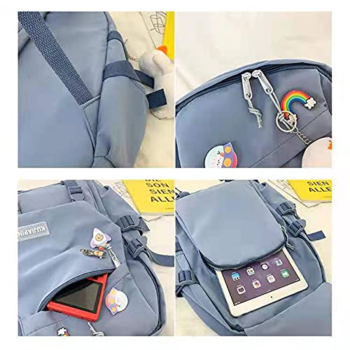 Mysnku School Backpack For Girls Women Ladies Backpack School Bag Bookbag Set With Plush Toy For Teen Girl (Beige) #TOP4