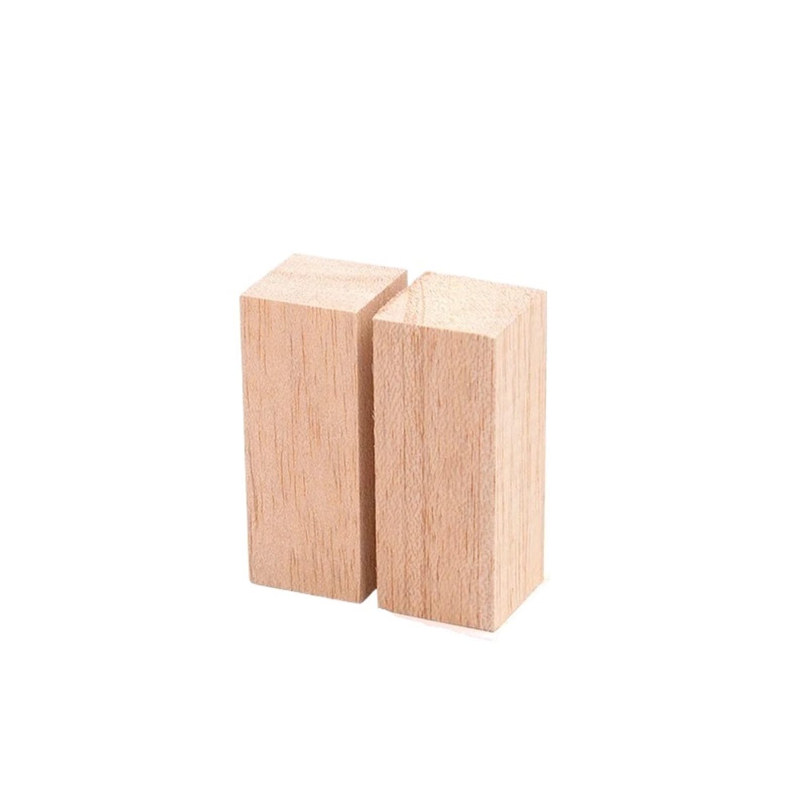 MRVAKDYDI Basswood Carving Blocks, Unfinished Basswood Carving Blocks Multiple Sizes for Craft(40x40x100mm 2Pcs)