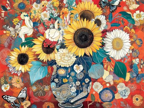 Punto de cruz diamante de 40x50cm con diseño de girasol Z#-4 DIY kit completo