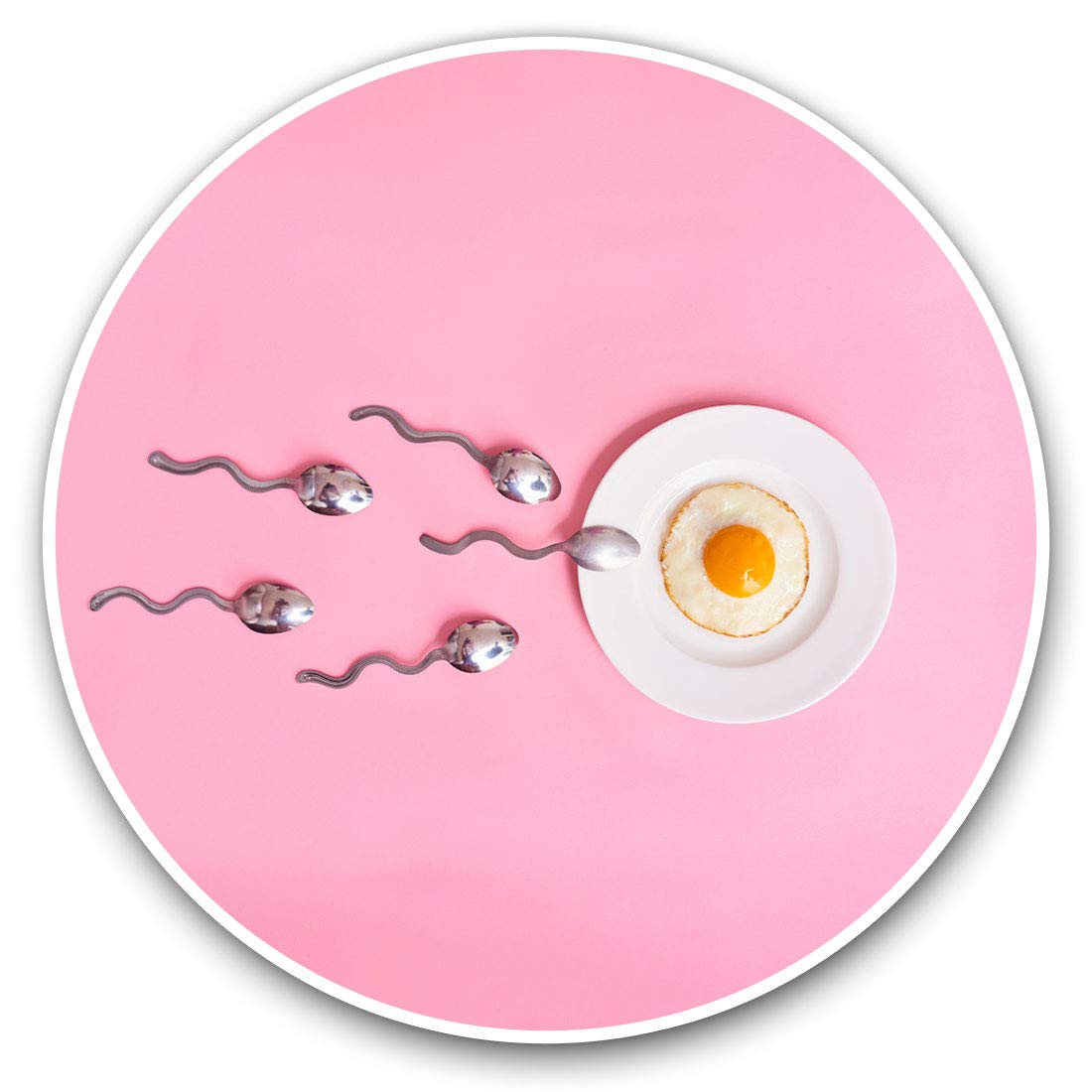 Vinyl Stickers (Set of 2) 7.5cm - Fertility Food IVF Concept Sperm Egg #16166