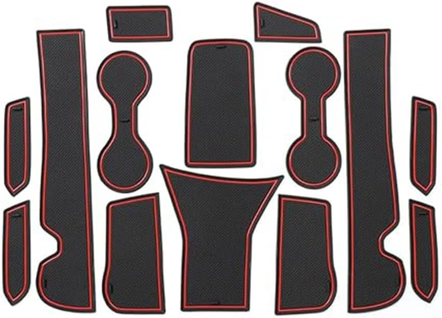 Set Car Door Groove Cup Holder Mat for Buick Envista 2024, Auto Door Groove Pad Non-Slip Mats Anti-Slip Mats Interior Accessories,Red