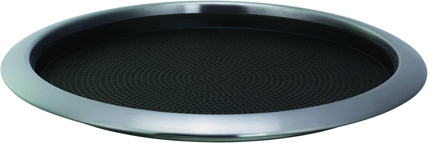 Service Ideas TR1412RI Tray with Removable Insert, 12" Round, Stainless Steel 12" Stainless