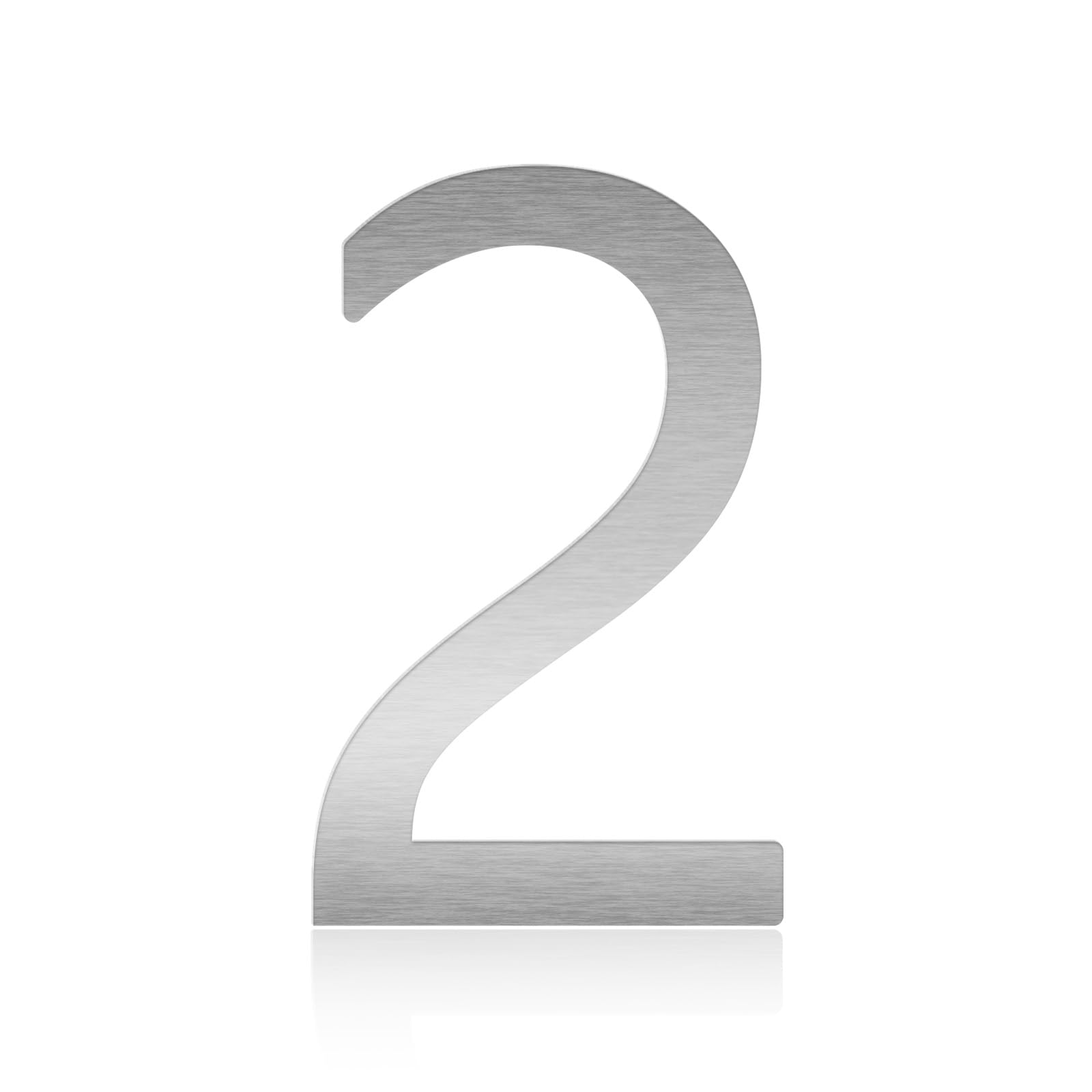 4 Inch Metal Letters, Silver Stainless Steel House Address Mailbox Numbers, Perfect for Home Address Plaques, Door Signs, Office Labels, Custom DIY Crafts Homemade Projects, and Modern Decor(Number 2)