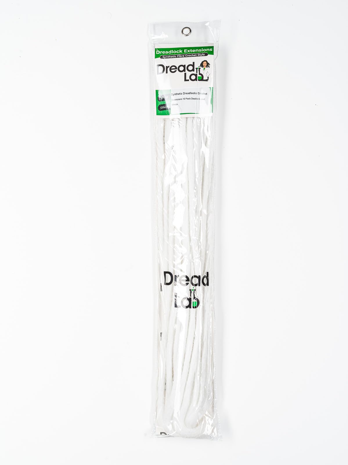 DreadLab - Double Ended Synthetic Dreadlocks (Pack of 10) Crochet Extensions (Ice White Crochet), 60cm - Image 2