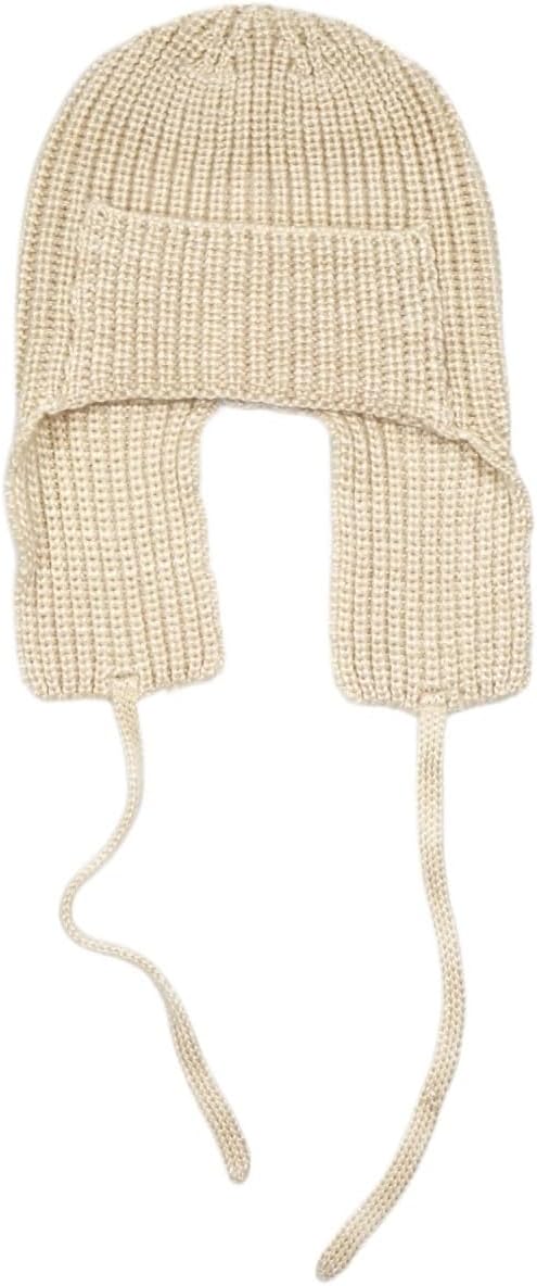Outdoor Women's Nylon Knitted Hat for Warmth Skiing Cycling Ear Protection Toe Cap