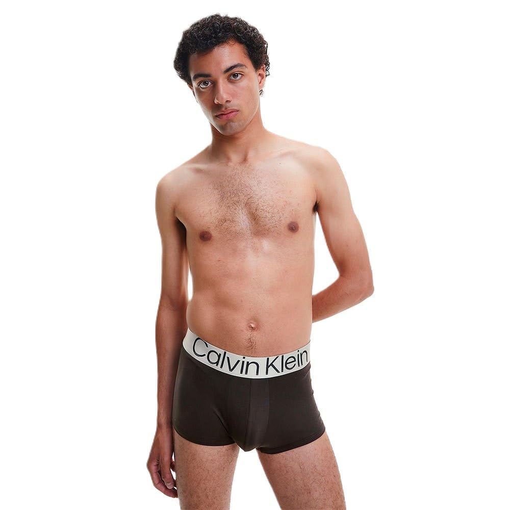 Calvin Klein Boxers Taille Basse Lot de 3 Homme avec Stretch, Multicolore (Blue Shadow/​Grey Sky/​Black), S