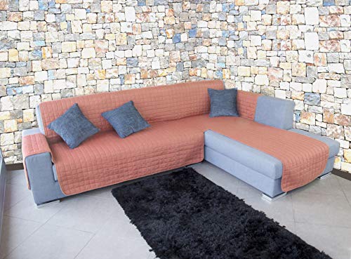 Banzaii Funda Cubre Chaise Longue Anti-Sucio, Antimanchas y Impermeable y antipelo Rosa Vieja 3 Plazas Chaise Izquerdo