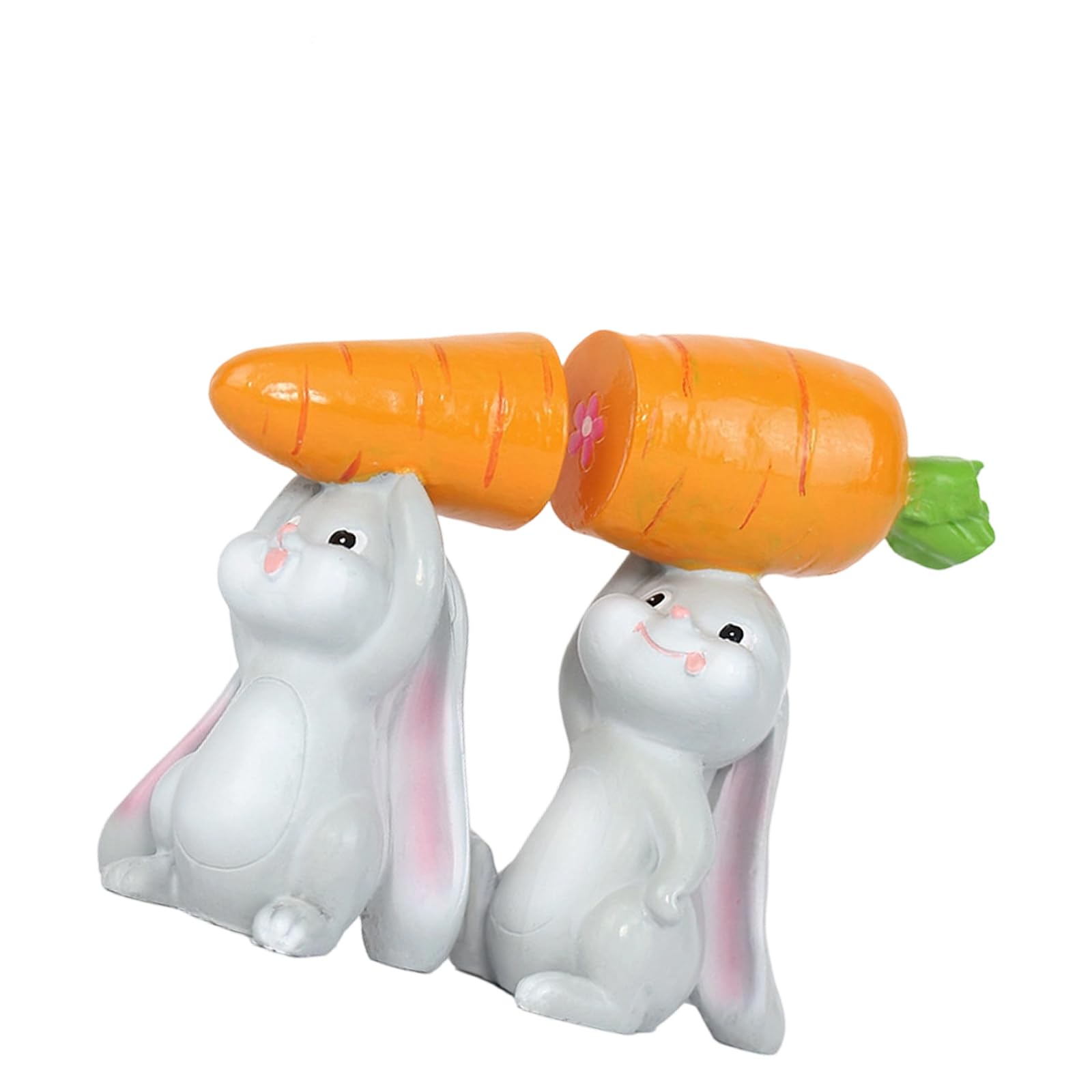 Hsioluted Resin Rabbits Figurine Spring Rabbits Statue Sculpture Indoor Easter Decors Moderns Art Spring Home Decors for Bookshelfs Bunnies Sculptures Home