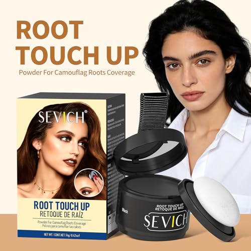 Image of Sevich Hairline Powder, Gray Root Touch Up, Sweatproof, Dark Brown