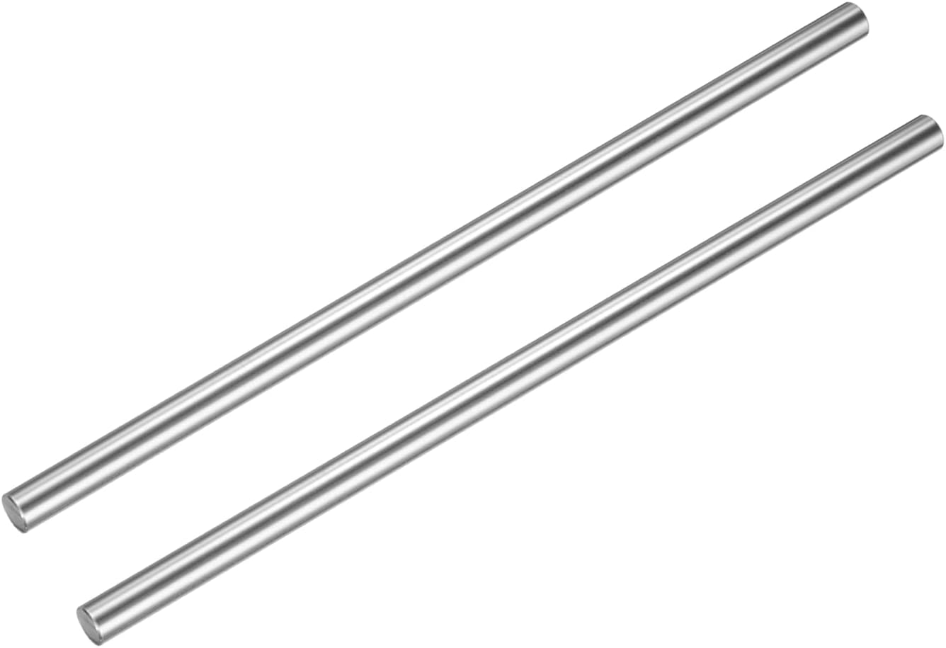 uxcell 2 Pcs Linear Motion Rod Shaft Guide 10mm x 250mm (0.394" x 9.84") Hardened Chrome Plated Steel Linear Rail Rod for 3D Printer, CNC Machine