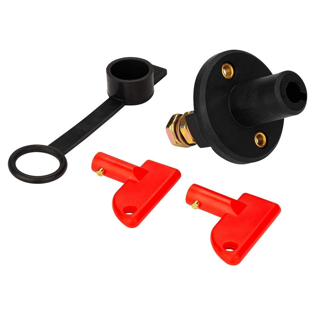 Car Battery Switch Disconnect 12v 200A Cut Off RV Battery Isolator Switch with 2 Keys for RV Ship Boat Small Yacht Camper Truck