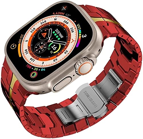 Bracelet Apple Watch en acier à maillons robustes avec fermoir de sécurité antichoc