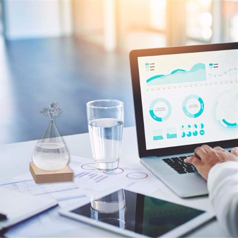 miju Weather Forecast Bottle Creative Glass Weather Forecaster Storm Creative Stylish Desktop Droplet Storm Glass Crystal Decor Glass Crafts For Home And Office Decor generous