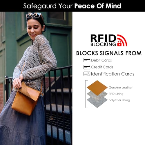 Image of ili New York Leather Mini Sac Crossbody - Genuine Leather Crossbody Bags for Women with RFID Blocking, Adjustable Strap