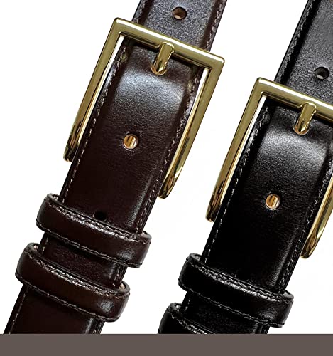 Men's Dress Belt Classic Buckle 100% Genuine Leather Business uniform Belts 1-1/8"(30mm) Wide2