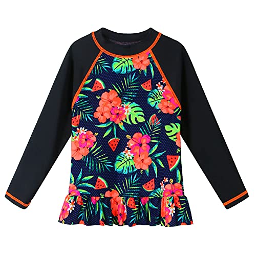 Image of TFJH E Girls & Boys Long Sleeve Rashgurad Swimsuit UPF 50+ Kids Swimwear Sunsuits