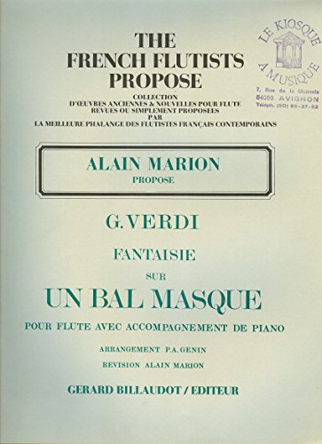 Fantaisie sur Un bal masqué de Verdi Op 17 pour flûte partition de musique