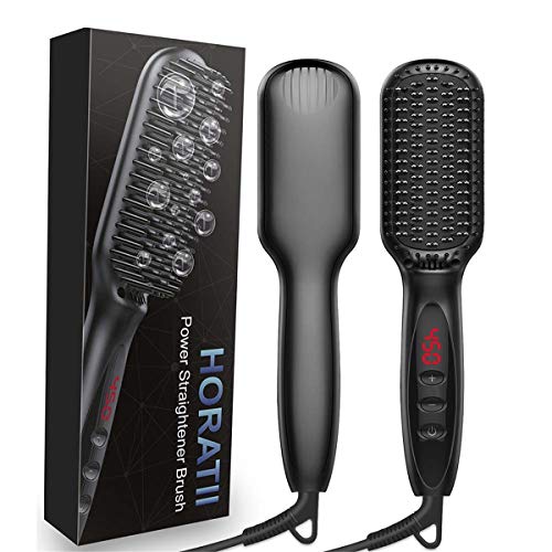 Electric Beard Straightener BMK Ionic Heated Beard Straightening Anti-Scald Hair Styling Comb with 12 Adjustable Temperatures for Men and Women at Home Travel