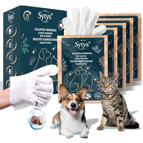Toallitas Higienicas para Mascotas Perros y Gatos - 20 Toallitas Humedas Individuales Tipo Guante Sin Alcohol Hipoalergenicas con Aloe Vera y Aroma Coco Limpieza sin Baño - Higiene Diaria Natural