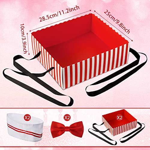 SATINIOR 8 Pcs Adult Waiter Costume Hot Dog Soda Jerk Movie Night Waitress Costume Halloween 1950s Circus Party Cosplay3