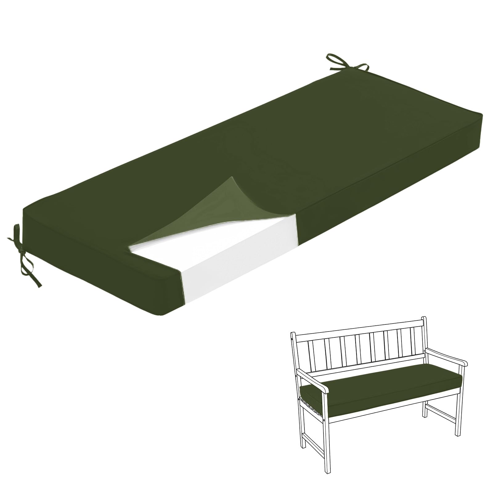 Banc d'extérieur imperméable ErGreen pour repas de jardin et terrasse en famille