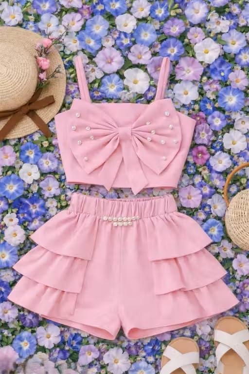 Summer season dresses for Baby Girls|Cottonblend Pink Colour|0-6 Months|Pink frok-0-6M|Az-picture-54