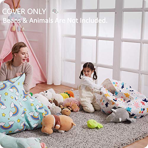Nobildonna Stuffed Animal Storage Bean Bag Chair Cover Only For Kids Girls Toddler, Large Beanbag Chair Without Filling For Organizing Children Soft Plush Toys #TOP1