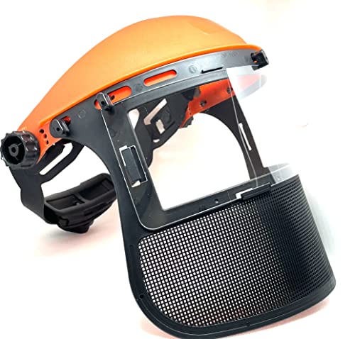 ArkRam Visière de Protection Débroussailleuse Combinée Maille Synthétique + PVC Meilleure Vision Écran de Protection Double Cover