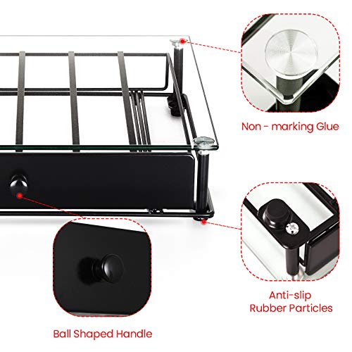 Coffee Pod Holder, Tempered Glass Top Coffee Pod Storage Drawer For K Cup Coffee Pods, Black Coffee Capsules Holder Compatible With 36 Pods, 6 Pods For Each Line #TOP4